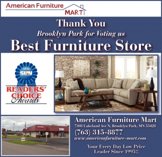 Thank You Brooklyn Park For Voting Us Best Furniture Store