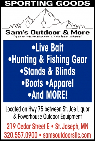 Live Bair, Hunting & Fishing Gear, Sam's Outdoor & More, Saint