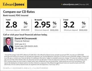 Compare Our CD Rates, Edward Jones Daniel M Chrzanowski, Forest Lake, MN