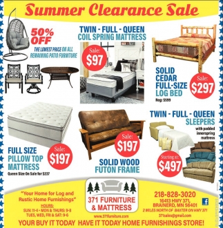 Summer Clearance Sale 371 Furniture Mattress Brainerd Mn