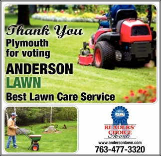 Thank You Plymouth For Voting Anderson Lawn Best Lawn Care Service