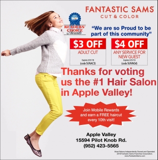 Thanks For Voting Us The 1 Hair Salon In Apple Valley