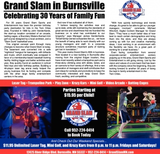 Celebrating 30 Years of Family Fun, Grand Slam in Burnsville, Burnsville, MN