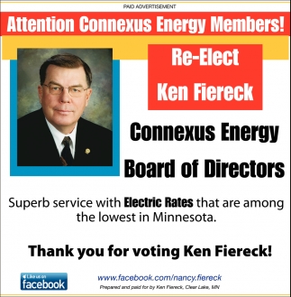 Attention Connexus Energy Members Ken Fiereck Clear Lake Mn